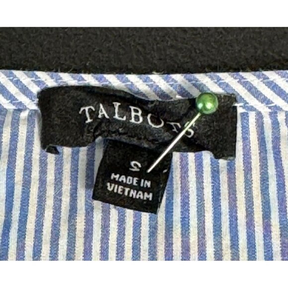 Talbots Striped Tunic Top Women's Size Small Blue White Coastal Cotton - Picture 10 of 11